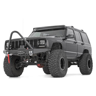 Rough Country® - Full Width Black Powder Coated Front Winch HD Bumper