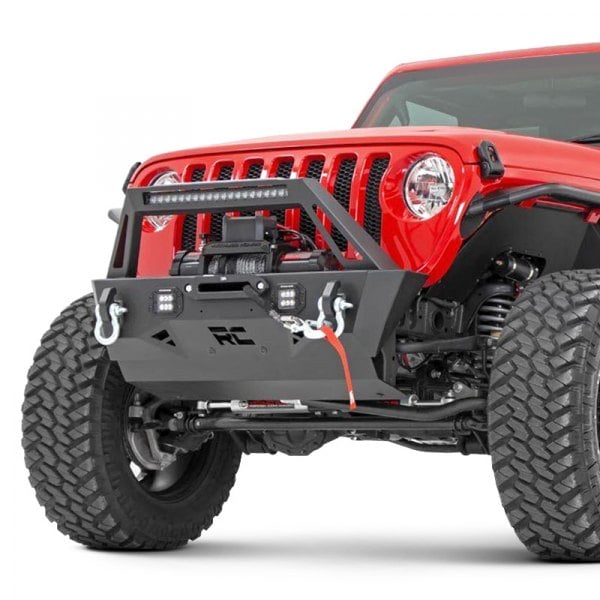 Rough Country® - Jeep Wrangler 2019 Trail Series Stubby Blacked Front ...