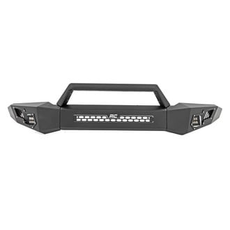Rough Country® - Full Width Black Powder Coated Front Winch Modular Bumper with Hoop
