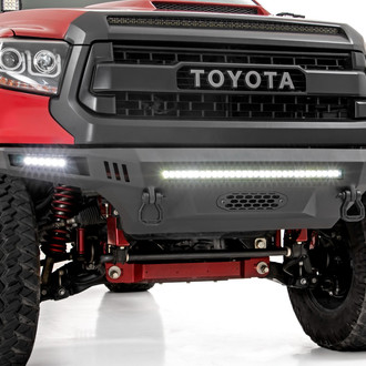 Rough Country® - High Clearance Full Width Black Powder Coated Front Winch HD Bumper