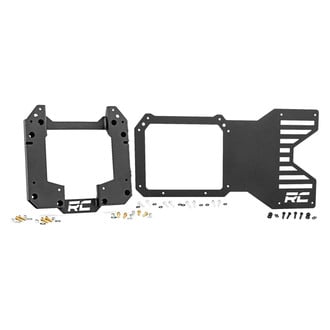 Rough Country® - Black Powder Coated Spare Tire Relocation Plate and Reinforcement Bracket