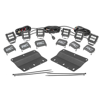 Rough Country® - Fog Light Location Mounted Black Series 2" 6x30W Cube Flood Beam LED Light Kit