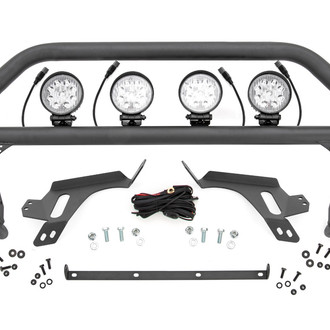 Rough Country® - Black Bumper Guard with 4" Round LED Lights