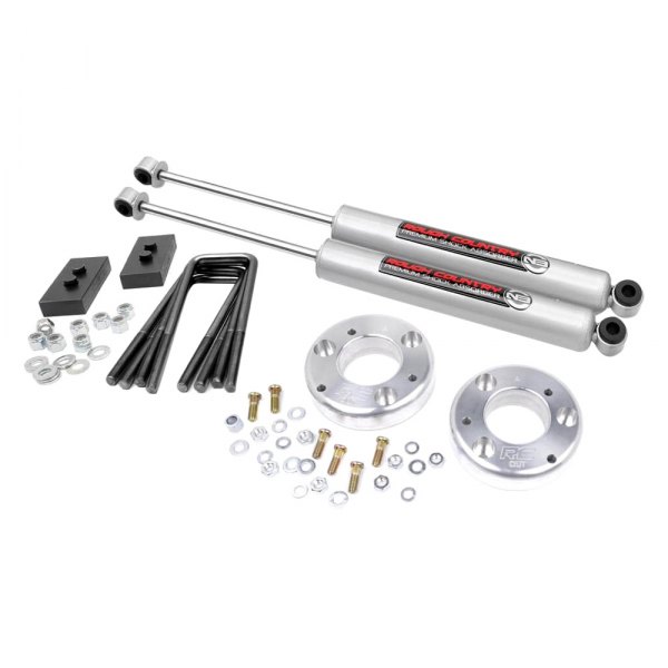 Rough Country® - Front and Rear Aluminum Leveling Strut Spacers with Premium N3 Shocks