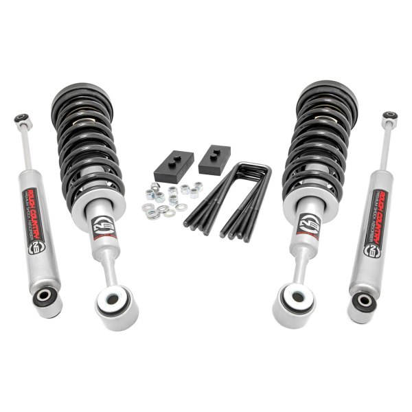 Rough Country® - Front and Rear Leveling Strut Spacers with Premium N3 Shocks