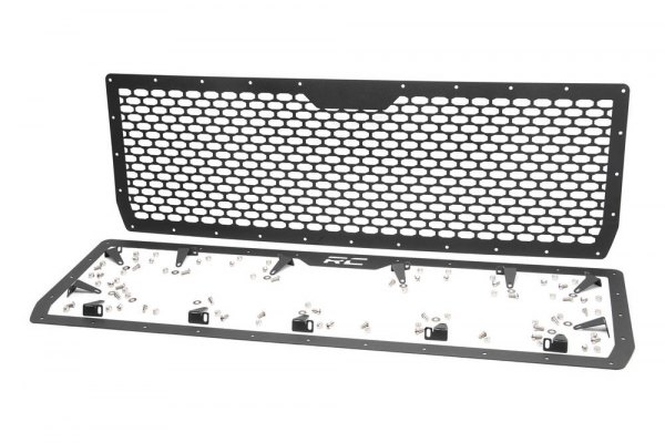 Rough Country® - 1-Pc Black Powder Coated Oval Laser Cut Mesh Main Grille