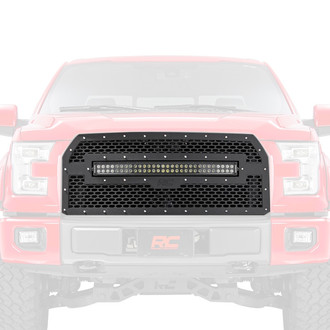 Rough Country® - 1-Pc Black Oval Laser Cut Mesh Main Grille with 1 x 30" LED Light Bar