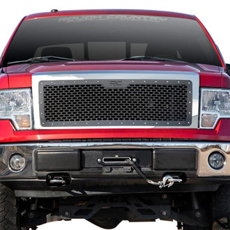 Rough Country® - 1-Pc Black Oval Laser Cut Mesh Main Grille