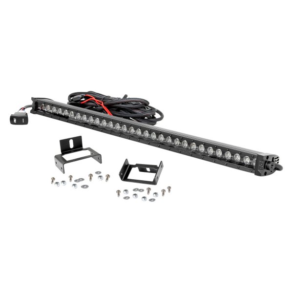 Rough Country® - Grille Black Series 30" 150W Spot Beam LED Light Bar Kit, with White DRL