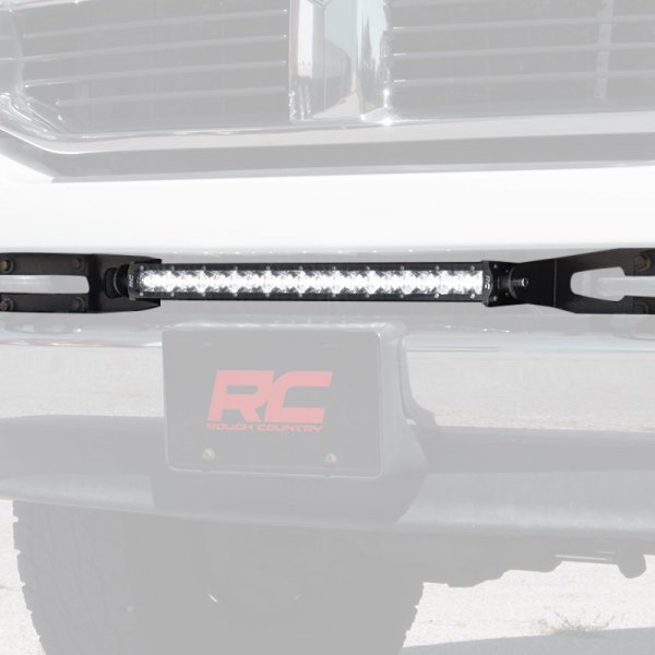 Rough Country® - Front Bumper Black Series 20" 90W Spot Beam LED Light Bar Kit, with White DRL