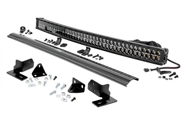 Rough Country® - Front Bumper Black Series 40" 240W Curved Dual Row Combo Spot/Flood Beam LED Light Bar Kit, with White DRL, Full Set
