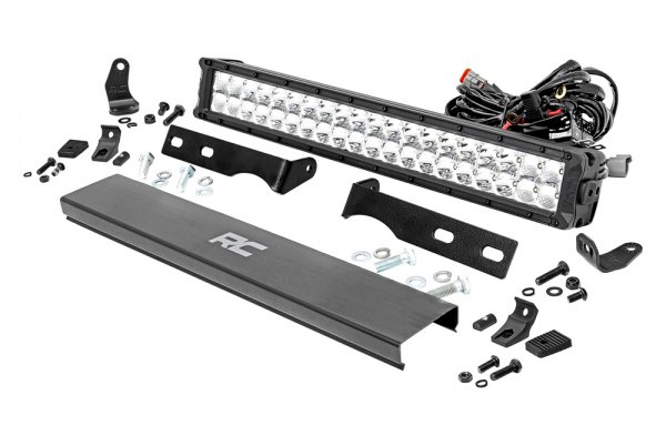 Rough Country® - 20" 120W Dual Row Combo Spot/Flood Beam LED Light Bar, with Amber DRL, Full Set