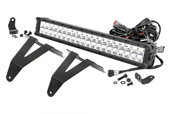 Rough Country® - Bumper 20" 120W Dual Row Combo Spot/Flood Beam LED Light Bar, with White DRL, Full Set