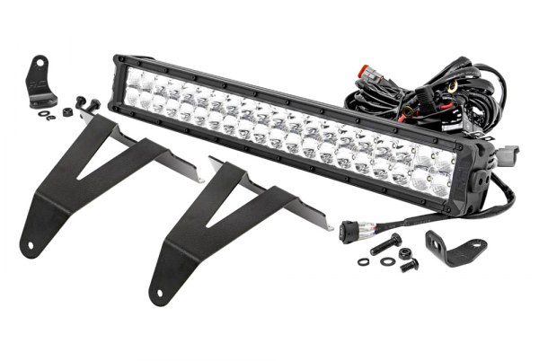 Rough Country® - Bumper 20" 120W Dual Row Combo Spot/Flood Beam LED Light Bar, with Amber DRL, Full Set