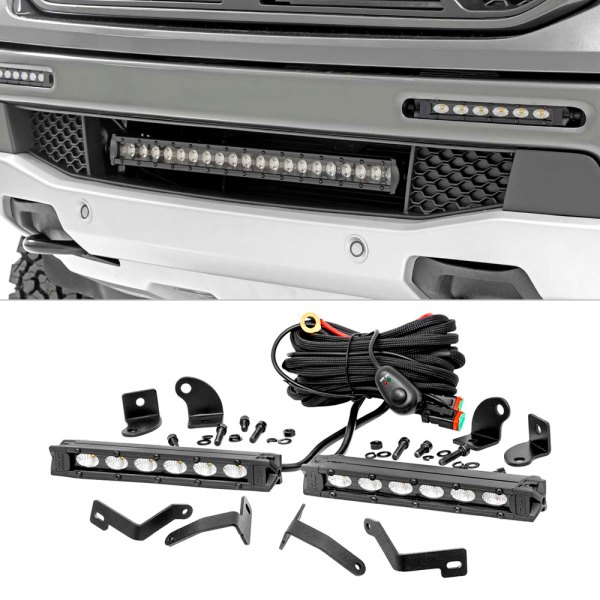 Rough Country® - Front Bumper Black Series 40" 2x18W Flood Beam LED Light Bar Kit