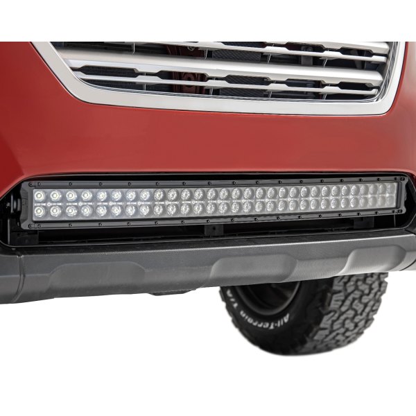 Rough Country® - Front Bumper Black Series 30" 300W Curved Dual Row Combo Spot/Flood Beam LED Light Bar Kit, with Amber DRL