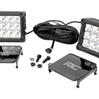 Rough Country® 70905DRL - 4" 2x45W Square Spot Beam LED Lights, with White DRL