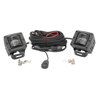Rough Country® - Fog Light Location Mounted SAE 2" 2x20W Cube Spot Beam LED Lights