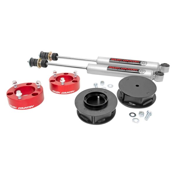 Rough Country® 76530RED 3" Front and Rear Spacer Lift Kit