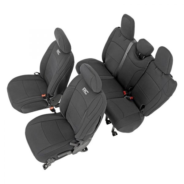 Rough Country® - Neoprene 1st & 2nd Row Black Seat Cover Set