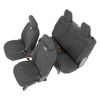 Rough Country® - Neoprene 1st & 2nd Row Black Seat Cover Set