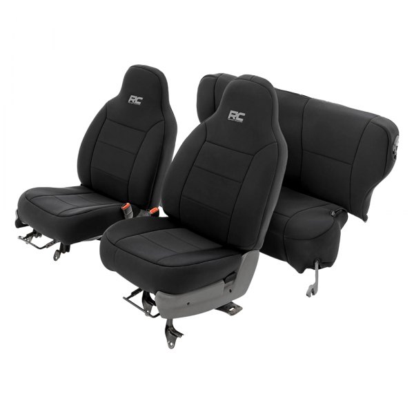  Rough Country® - Neoprene 1st & 2nd Row Black Seat Cover Set