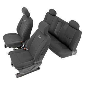 Rough Country® - Neoprene 1st & 2nd Row Black Seat Cover Set