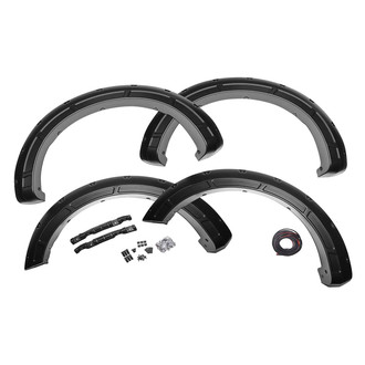 Rough Country® - Defender Flat Black UV Treated Thermoplastic Pocket Rivet Fender Flares