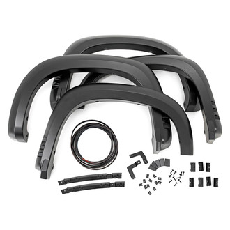 Rough Country® - SF1 Flat Black UV Treated Thermoplastic Front and Rear Fender Flares