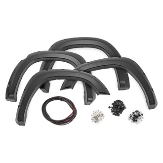 Rough Country® - Pocket Diamond Black Front and Rear Fender Flares