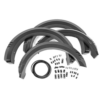 Rough Country® - SF1 Flat Black UV Treated Thermoplastic Front and Rear Fender Flares