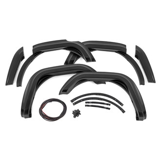 Rough Country® - Sport Flat Black UV Treated Thermoplastic Front and Rear Fender Flares