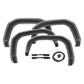 Rough Country® - Sport Flat Black UV Treated Thermoplastic Front and Rear Fender Flares