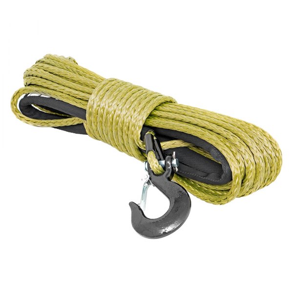 Rough Country® - 3/8" x 85' Army Green Synthetic Winch Rope with Hook