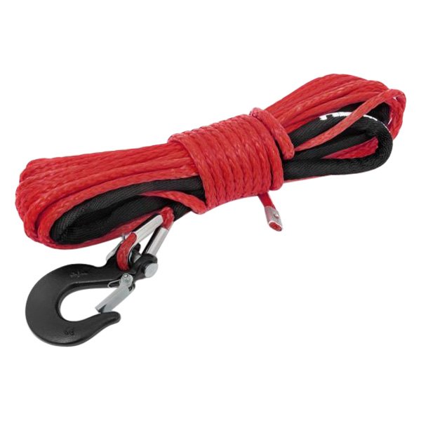 Rough Country® - 1/4" x 50' Red Synthetic Winch Rope with Hook