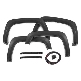 Rough Country® - Sport Flat Black UV Treated Thermoplastic Front and Rear Fender Flares