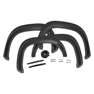 Rough Country® - Sport Flat Black UV Treated Thermoplastic Front and Rear Fender Flares