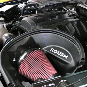 ROUSH Performance® - Plastic Black Cold Air Intake System with Red Filter