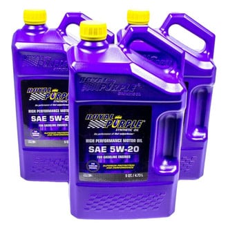 Royal Purple® - API-Licensed™ Multi-Grade SAE 5W-20 Synthetic Motor Oil, 5 Quarts x 3 Jugs