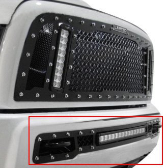 Royalty Core® - 1-Pc RC1X Incredible LED Design Custom Painted Mesh Bumper Grille with 1 x 20" LED Light Bar