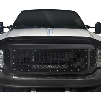 Royalty Core® - 1-Pc RCRX LED Race Line Design Custom Painted Mesh Main Grille