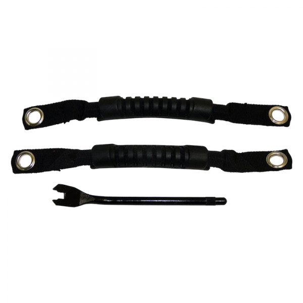 RT Off-Road® - Black Nylon / Plastic Rear Grab Handle Set for Sports Bar or Sound Bar