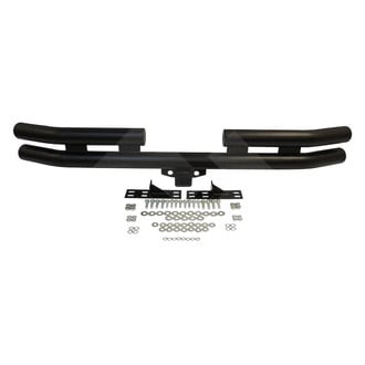 RT Off-Road® - Full Width Black Powder Coated Rear Tubular Bumper with Hitch Receiver