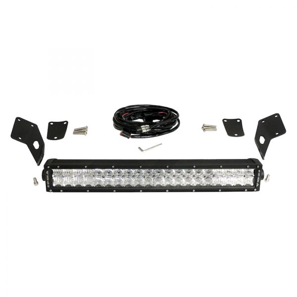 RT Off-Road® - Hood 21.5" 120W Dual Row Combo Spot/Flood Beam LED Light Bar Kit, Jeep Wrangler, Full Set