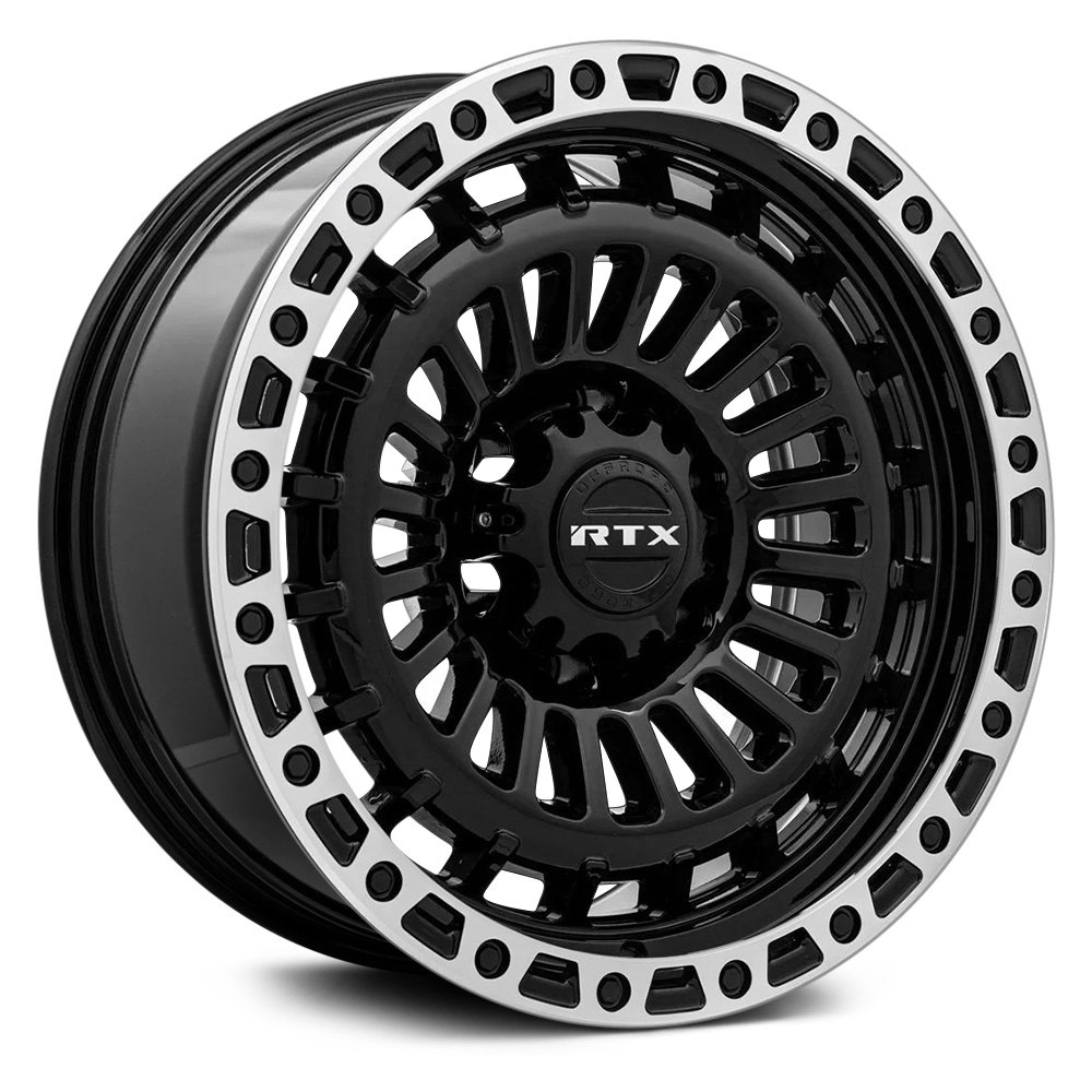 RTX® MOAB Wheels - Gloss Black with Machined Lip Rims