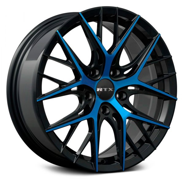 RTX® VALKYRIE Wheels - Gloss Black with Machined Blue Face Rims