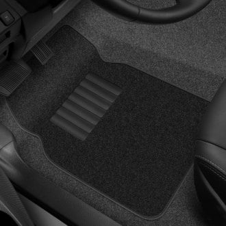 Rubber Queen® 70721 - 1st & 2nd Row Black Carpeted Floor Mat Set with Heel Pad