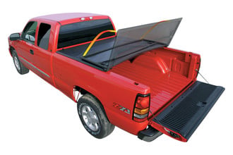 Premium Vinyl Folding Tonneau Cover, Mid Opened