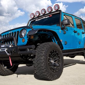 RUGGED RIDGE® - 15301 Satin Black with Black Rim Protector on Jeep Wrangler