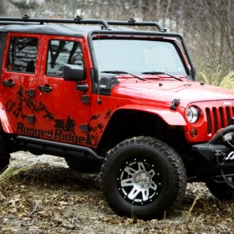 RUGGED RIDGE® - 15301 Silver with Black Rim Protector on Jeep Wrangler
